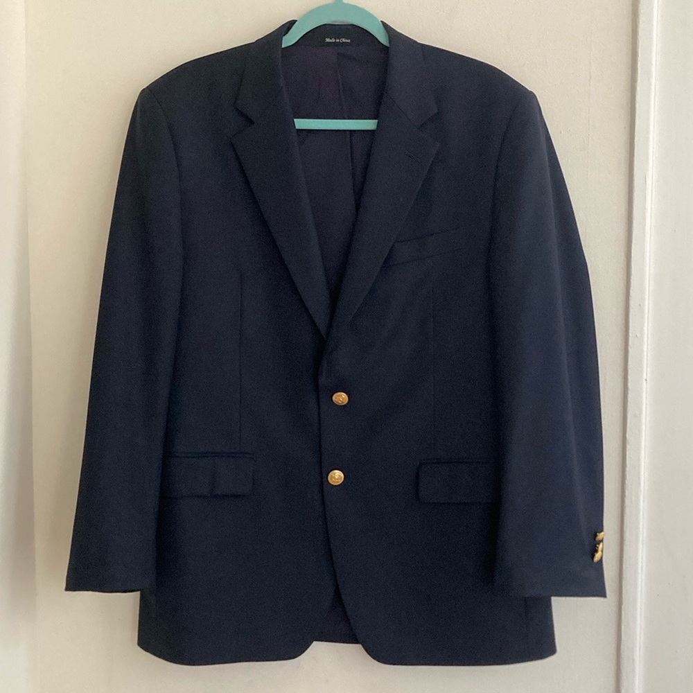 Lauren Ralph Lauren Mens Blazer Size 40R Wool Navy Ivy League Classic Heritage